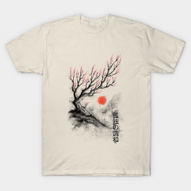 Sakura Sumi-e T-Shirt by TonyCenteno